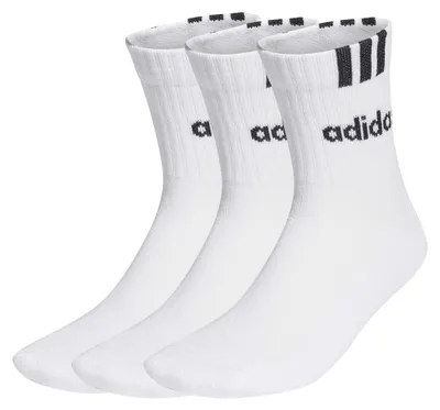 Produktbild von adidas Uni Kinder 3-Stripes Linear Half-Crew Cushioned Socks 3 Pairs, White/B