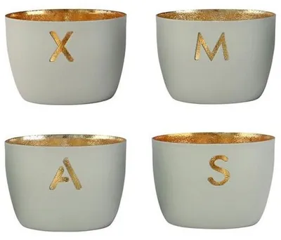 Produktbild von Gift Company Windlicht Madras Set Xmas Flannel (4er-Set)