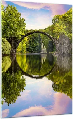 Produktbild von Bilder auf glas - Einteilig - Park Natur Wasser - 70x100cm - Glasbilder - Wandbilder - Bilder - zum Aufhängen bereit - Wanddekoration aus Glas - Glas Bilder - Wandbild auf Glas - GPA70x100-3902