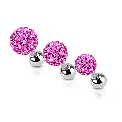 Produktbild von Autiga® Ohr Piercing Stecker Tragus Helix Cartilage Barbell Ferido Kristalle Kugel Ø 3 mm