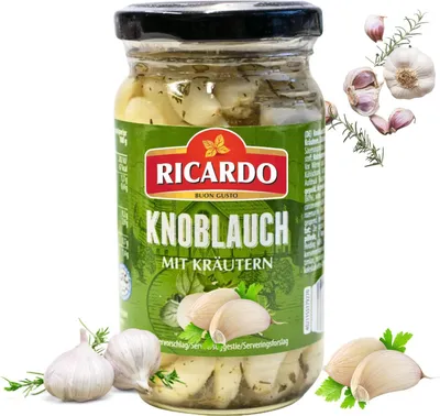 Produktbild von RICARDO Knoblauch mit Kräuter 190g - Feinkost im Glas