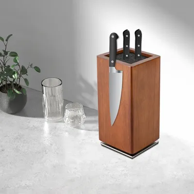 Obrázek produktu pro Magnetický blok na nože Organizér kuchyňských nožů Držák nožů otočný o 360° Bloky na nože se štětinovou vložkou
