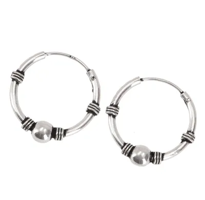Produktbild von Ethno Ohrringe, Boho Silbercreolen, Creolen - 1,8 Cm/Model 7, Silber-Farben, SterlingSilber, Silberohrringe
