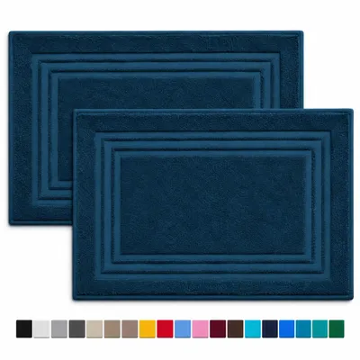 Produktbild von Komfortec Badvorleger Set 2 Teilig, Waschbar Duschmatte & Badteppich, 600 g/m² &100% Baumwolle, Saugfähig & Schnelltrocknend, 50 x 70 cm, Petrol