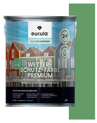 Produktbild von Eukula Universal Wetterschutz Farbe, 2,5 Liter, Blassgrün RAL 6021
