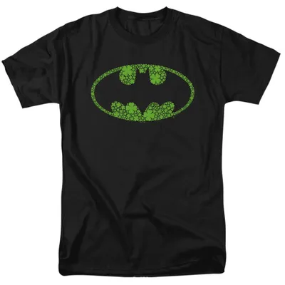 Image de T-shirt Batman - "Logo", pour hommes et femmes (uni), en coton, pour la Saint-Patrick, modèle TV36947 (XXL), couleur noire