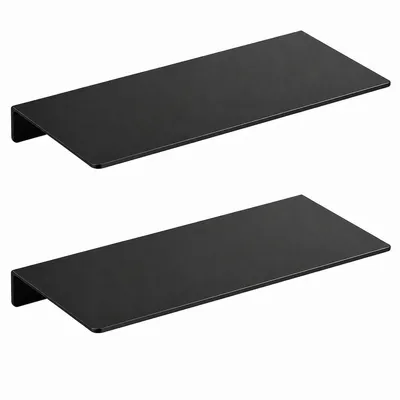Productafbeelding van Jooier wandplank, zwart, van aluminium, set van 2, 40 x 12 cm, zwevende plank