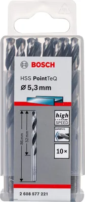 Zdjęcie produktu dla Bosch 2 608 577 221, Wiertarka, Wiertło spiralne, 5,3 mm, 86 mm, Żeliwo, Stal, 5,2 cm