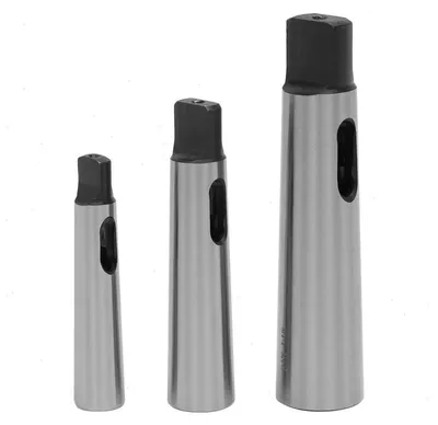Produktbild von Morsekegel Reduzierhülsen Set - Bohrfutter-Verlängerung/Adapter - 3-teilig - 40Cr Stahl - Innendurchmesser 23,8/17,7/12 mm - Für Drehbank/Fräsmaschine - Mit Box - Silber