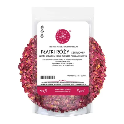 Obrázek produktu pro Jedlé květiny, sušené okvětní lístky růží, 200 okvětních lístků růží