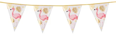 Produktbild von Wimpelkette PE 20x30cm L: 4m | Flamingo
