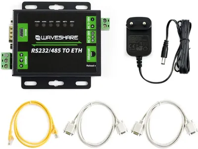 Productafbeelding van Industrieel RS232/RS485 naar Ethernet Converter met Dubbele Seriële Poorten - TCP/UDP Client en Server