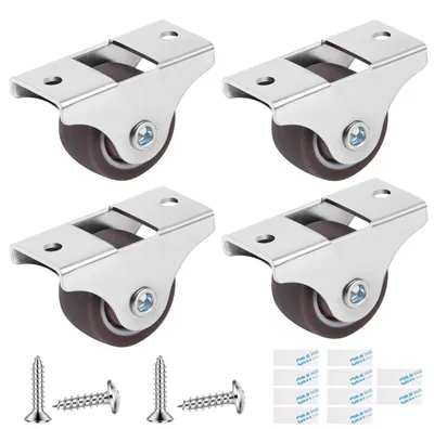 Imagen del producto de Juego de 4 ruedas giratorias de 25 mm: pequeñas ruedas de goma para muebles y equipos