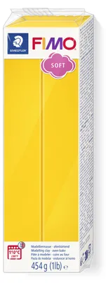 Produktbild von STAEDTLER FIMO soft 8021 ofenhärtende Modelliermasse Einzelprodukt, 454g, sonnengelb
