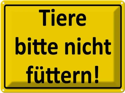 Produktbild von vianmo Blechschild 30x40 cm Tier bitte nicht füttern Warnschild Hinweisschild Sicherheit Vorsicht