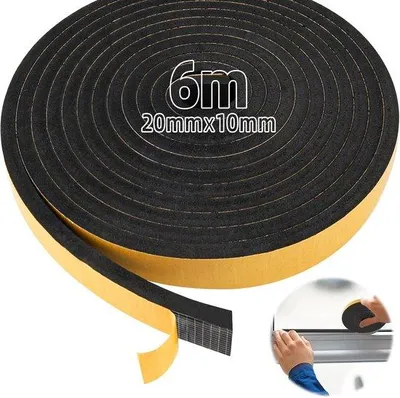 Obrázek produktu pro Pěnová těsnící páska 20x10 mm - guma, pro dveře a okna, odolná povětrnostním vlivům