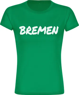 Produktbild von multifanshop Damen T-Shirt - Bremen - Textmarker, grün, Größe XL