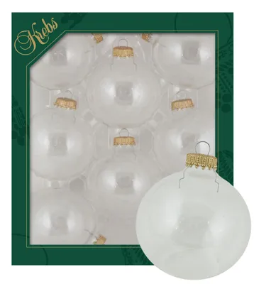 Produktbild von Krebs Glas Lauscha Kugeln im 8er Set - Kristall (Goldsplint) - Christbaumschmuck aus Glas - Unifarbende Kugeln - Größe ca. 7 cm - 70001