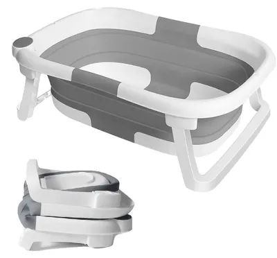 Productafbeelding van Babybad, opvouwbaar design, veiligheidsthermometer, grijs
