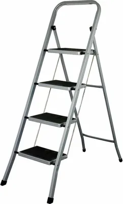 Obrázek produktu pro 4-stupňový skládací žebřík EDM šedá ocel (47 x 89 x 128 cm)
