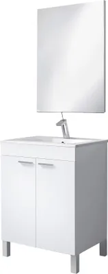 Produktbild von Unterschrank Dlabojk, Unterschrank, Schrank mit 2 Türen, glänzend Weiße Farbe cm, 60x80x45Weiß