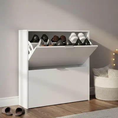 Productafbeelding van Anakin - Schoenenkast, 75x22x76h cm Wit, 16 Paar
