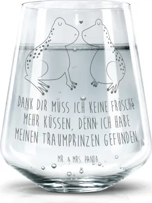 Produktbild von Mr. & Mrs. Panda Glas Frosch Liebe - Transparent - Geschenk, Freund, Frösche, Wasserglas, Glasbecher, Tumbler, Kuss, Trinkglas, Freundin, Becherglas