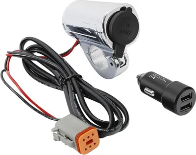 Image de Prise 12V pour guidon 7/8 - 1 "pouce pour Harley Davidson 11-25 avec US