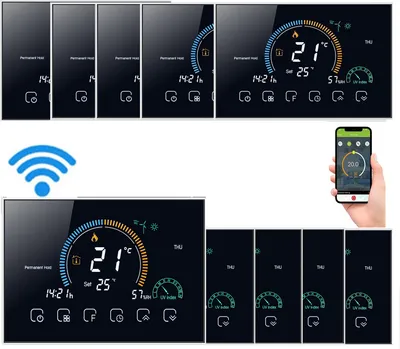 Produktbild von 10X WiFi Digital LCD Raumthermostat Thermostat für 5A Wassererwärmung Fußbodenheizung Sprach-APP-Steuerung Programmierbarer Kompatibel mit Amazon Echo Google Home Tmall Wandthermostat