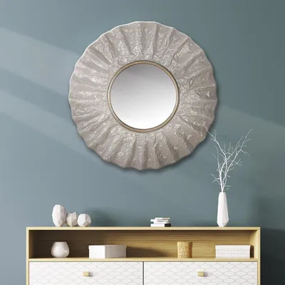 Immagine prodotto di Gilde Spiegel, rund, "Brest", Metall, grau, VE 1, L. 5 cm, D. 62 cm 84326 4063387843260