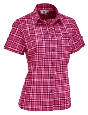 Produktbild von MAUL Elbe II Outdoor Kurzarm Bluse kariert pink 36