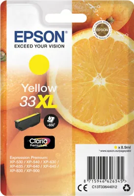 Produktbild von Epson Tintenpatrone yellow Claria Premium 33 XL      T 3364