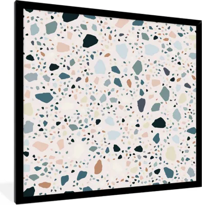 Produktbild von MuchoWow® MuchoWow® Gerahmtes Poster Marmor - Steine - Muster 40x40 cm - Poster mit zchwarzem Bilderrahmen - Mit Rahmen - Wanddekoration Schlafzimmer