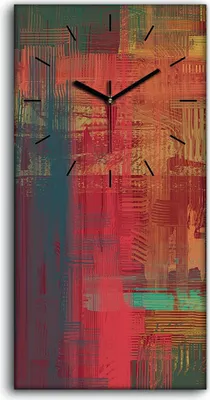 Produktbild von Dekor Leinwand Uhr Wandbilder Kunstdruck 30x60 Ausdrucksstarke abstrakte Malerei - schwarze Hände