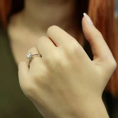 Produktbild von 0,41 Carat Diamant Solitär Ring Antragsring 14 Karat Weißgold