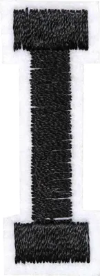 Produktbild von 1 Buchstaben Aufbügler, 15-43x45mm, Applikation, Aufnäher, schwarz, Buchstaben & Zeichen:I