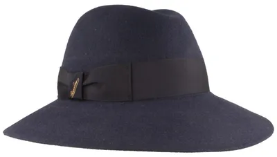 Borsalino eleganter breiter Haarfilz Traveller Claudette in blau