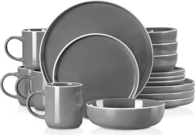 Zdjęcie produktu dla Castella Servies1 sztuka6-częściowy - Ceramiczny - Talerze obiadowe, głębokie i śniadaniowe - Szary - Dla 4 osób