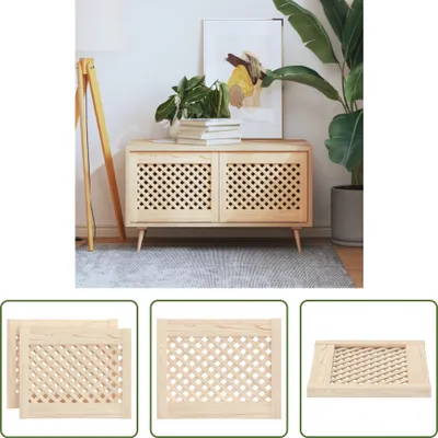 Produktbild von The Living Store Schranktüren 2 Stk. Gitterdesign 49,5x39,5 cm Massivholz Kiefer