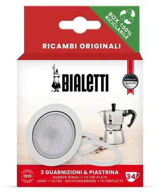 Zdjęcie produktu dla Bialetti wymienne uszczelki 3 uszczelki + 1 filtr 3/4 filiżanki czerwony
