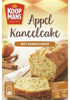Obrázok produktu pre Koopmans Apple Cinnamon Cake Mix 400 g – Šťavnatá zmes na pečenie so škoricou