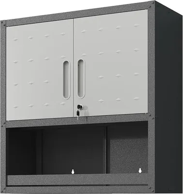 Produktbild von Metall-Werkzeugschrank mit Schließtür, 75 × 77 × 30 cm, grau, für Garage & Büro