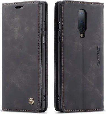 Image de OnePlus 8 Case, RetroPolyuréthaneLeather Case, Card Pockets, Magnetic Closure, Case with Stand Function for OnePlus 8 Black