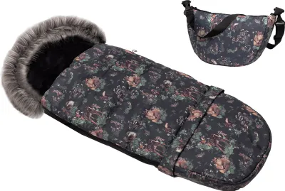 Produktbild von Baby PREMIUM, Fußsack, WinterFußsack für Kinderwagen, Maße 85 / 105 cm, für Buggy, mit Kunstfell Kaputze, Wald [071]