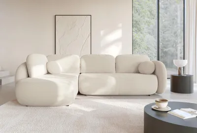 Produktbild von Masseno Ecksofa AMICO II L-S mit Schlaffunktion L-Form, Sofa mit Bettkasten, Wohnzimmersofa, Couch, Soffa, Bettsofa, Couchgarnitur- Creme, EGON 22