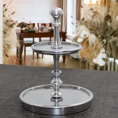 Produktbild von Etagere, 2 Etagen, Aluminium, gebürstet, Auslage
