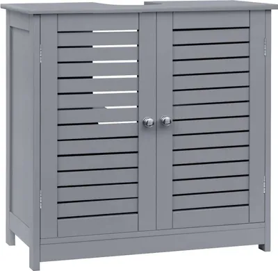 Produktbild von EUGAD Waschbeckenunterschrank, stehender Badschrank 60x60x30 cm, Verstellbarer Ablage, Grau