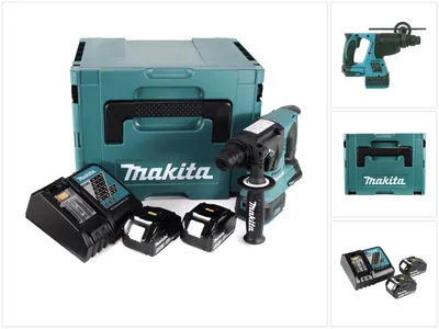Immagine prodotto di Trapano a percussione a batteria Makita DHR 242 RMJ 18V 2.0J SDS-plus Brushless + 2x batteria 4.0Ah + caricabatterie + Makpac