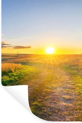 Obrázok produktu pre MuchoWow® Nálepka na stenu - Slnko - príroda - krajina - 20x30cm - Samolepiaca a polohovateľná