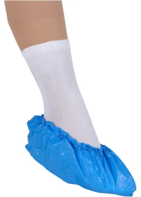 Produktbild von Überschuhe, 15x41 cm, 35 my CPE, Blau | Packung (100 Stück)